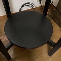 【廃盤品】IKEA サイドテーブル　MALMSTA 黒　円テーブルの画像