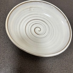 未使用 京焼 庵工房 白化粧 平鉢 20cm の画像