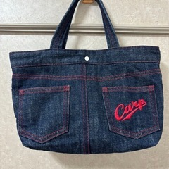 【未使用】カープ坊や　刺繍デニムトートバッグの画像