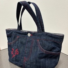 【未使用】カープ坊や　刺繍デニムトートバッグの画像