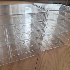 DAISO 3段引出しケース クリア×4個の画像