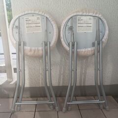ニトリ 折りたたみ 椅子2脚セット カバー付き クッションチェアー スツール キッチンチェアの画像