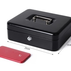 Tomori Safe, Mini Safe, Handbag, Key Lock, Metal, Black, 9.8 x 7.9 x 3.5 inches (25 x 20 x 8.8 cm) (Black, Key Lock, M)の画像