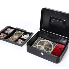 Tomori Safe, Mini Safe, Handbag, Key Lock, Metal, Black, 9.8 x 7.9 x 3.5 inches (25 x 20 x 8.8 cm) (Black, Key Lock, M)の画像