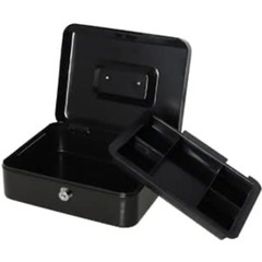 Tomori Safe, Mini Safe, Handbag, Key Lock, Metal, Black, 9.8 x 7.9 x 3.5 inches (25 x 20 x 8.8 cm) (Black, Key Lock, M)の画像