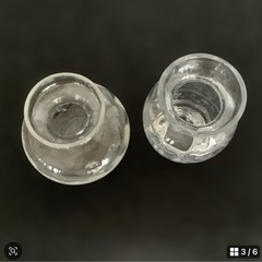 ミニ花器　一輪挿し　ガラス製　ミニチュア　生花　造花　2点の画像