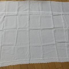 ホワイトガーゼ生地 アイレットレース付きの画像