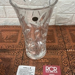 【希少】RCR ローラス クリスタル花瓶 CLP4803 イタリア製 AL PIOMBO 24% 佐々木硝子 花瓶 インテリア 装飾 コレクションの画像