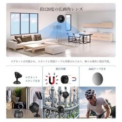 防犯カメラ ペットカメラ　ベビーカメラ　1080P 暗視撮影 超小型 USB充電 長時間録画 上書き録画 配線不要 玄関/ドア マグネット内蔵/スタンド付き 日本語取扱説明書付の画像