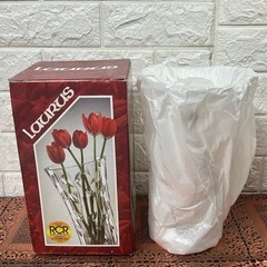 【希少】RCR ローラス クリスタル花瓶 CLP4803 イタリア製 AL PIOMBO 24% 佐々木硝子 花瓶 インテリア 装飾 コレクションの画像