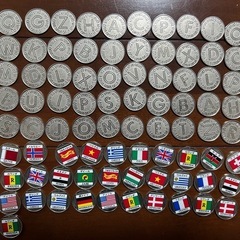 世界の国旗メダルおもちゃ まとめ売り コレクション 知育玩具　なかなかお目にかかれませんの画像