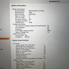 MacBook Pro 13インチ2019 2.4GH/8GB/512GB USキーボードの画像