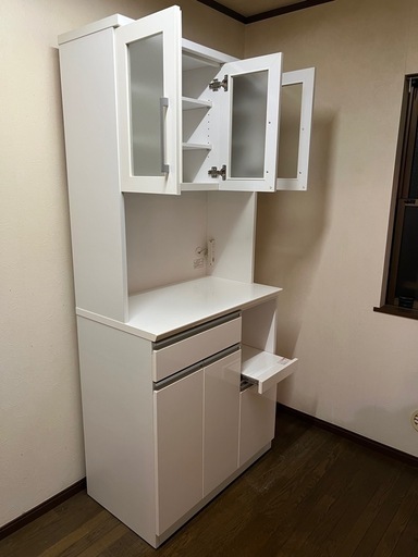 食器棚 キッチンボード 収納棚 ホワイト 白