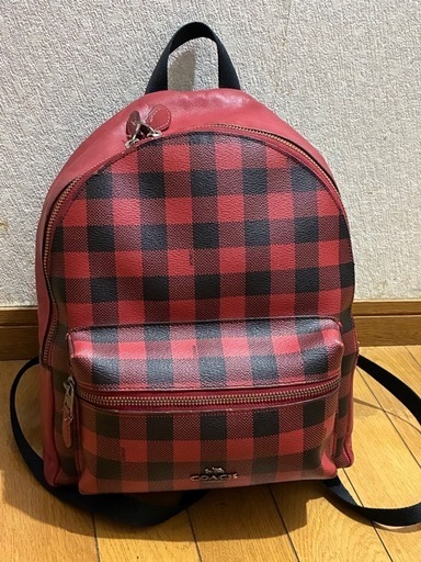 coach レザーリュック赤チェック (Kenichi ) 淵野辺のバッグ