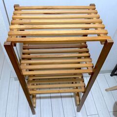 【木製ラック】木のぬくもり 3段シェルフ 収納棚 ナチュラルカラー（約40×30×80cm）の画像