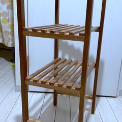 【木製ラック】木のぬくもり 3段シェルフ 収納棚 ナチュラルカラー（約40×30×80cm）の画像