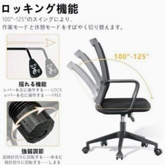 新品✨オフィスチェア　メッシュ生地 360度回転 昇降機能 静音キャスター EdoErgoの画像