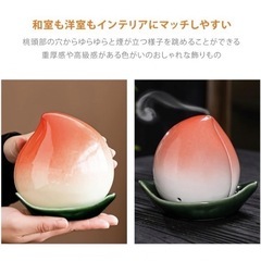 【新品】香炉 お香立て 桃 コーン 渦巻き スティック線香 耐高音 蓋付き おしゃれの画像