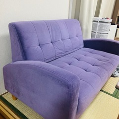 ソファ　2人がけ　パープルの画像