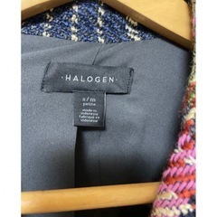 HALOGEN チェスターコート チェック　カラフル　ピンク　カーキ　パープル アウターの画像