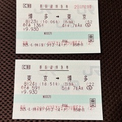 【新幹線チケット往復 指定席(博多〜東京)譲ります】の画像