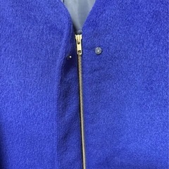 KBF ステンカラーコート　ブルー　美品 ウール 長袖 ロングの画像