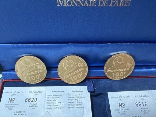 1998 FIFA World Cup Gold Coin 金貨51グラム