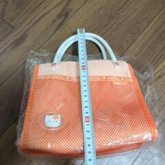 ハローキティー オレンジ メッシュバッグの画像