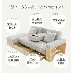 収納付きソファーベッドの画像