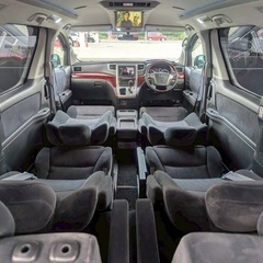 フリップダウンモニター付き☆月々1.5万円〜分割払い可❗️車検2年付き！大人気☆7人乗り☆トヨタ ヴェルファイア☆HDDナビ付き☆走行中DVD見れます☆ステアリングスイッチ付き☆ETC付き☆便利なバックカメラ付き☆両側電動スライドドア付き☆純正アルミ☆ドライブレコーダー付きのフル装備☆車内広々三列シート‼️の画像