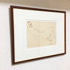 抽象人物画　クロッキー現代美術 壁アート絵画「模写」 リビングルーム装飾 額付きPICTURE FRAME 美術品インテリア デッサン画の画像