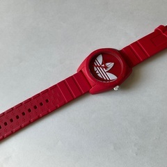 稼働 良品 アディダス ADIDAS サンティアゴ ADH6168 QZ レッド文字盤の画像