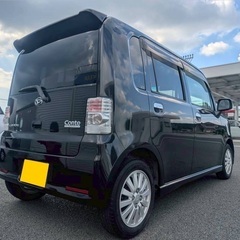 走行10万キロ台☆お買い得‼️月々8千円〜分割払い可❗️車検付き！【名義変更代込み】車内広い！大人気☆ムーブコンテカスタム☆SDナビ付き☆走行中DVD見れます☆ETC付き☆フルオートエアコン☆ドライブレコーダー付きのフル装備☆純正アルミ☆そのまま乗って帰れます‼️の画像