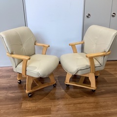 回転式ダイニングチェア2脚セット【町田市再生家具】251447の画像