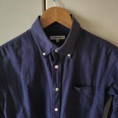 オックスフォード　シャツ　長袖　紺色　XLサイズの画像