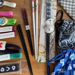 お箸、お弁当巾着袋、ゴムバンド　まとめ売りの画像