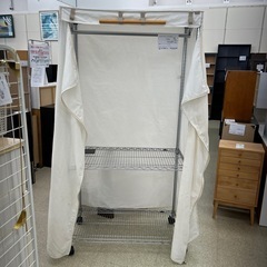 リユースのサカイ東金店 キャスター付き ハンガーラック ※布カバー右チャック破損 TJ13993の画像