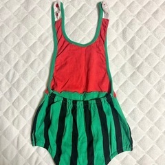 すいかロンパース（帽子付き） サイズ70〜80の画像