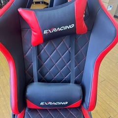 8ACG1 EXRACING ゲーミングチェア 黒/赤 オフィス 作業 ハイバック 3Dアームレスト パソコンチェアの画像
