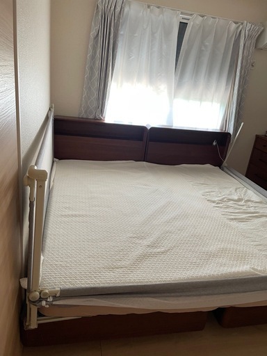 木下家具　ベッドフレームシングル２個セット　ウォールナット