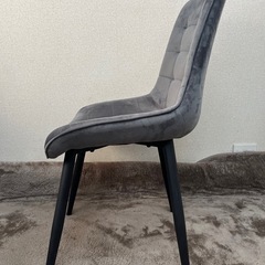 ベロア調 ダイニングチェア ダークグレーの画像