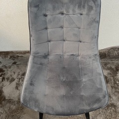 ベロア調 ダイニングチェア ダークグレーの画像