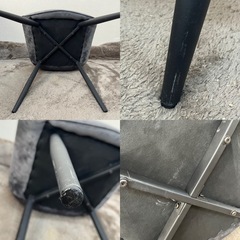 ベロア調 ダイニングチェア ダークグレーの画像