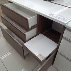 ★リユースのサカイ日立店★HJ7448 三幸ジャパン レンジ台 ダークブラウン H85.5×D42×W119.5 クリーニング済み の画像
