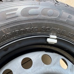 新車外し '25年製 アトレー ハイゼットカーゴ 純正 12インチ BS ECOPIA R710A 145/80R12 80/78N LT 4本 純正ホイールキャップ付き の画像