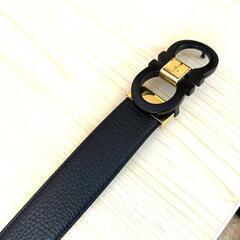 Ferragamo フェラガモ レザーベルト リバーシブルゴール&マットブラックの画像