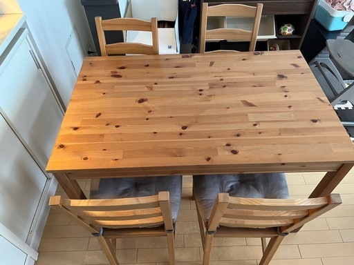 IKEA/ヨックモック/廃盤品】ダイニングテーブルセット　机　テーブル　椅子　イス　チェア　木製　家具 JOKKMOKK