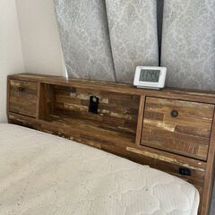 ベッド　セミダブル　引き出し　収納　無料　組み立て式　ウッド　ソファベッド　ソファ　家具　マットレスの画像