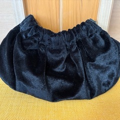 ベロア パールチェーン ミニハンドバッグ ブラックの画像