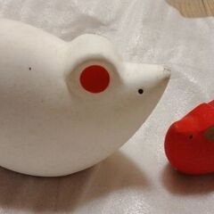 ウサギの置物　縁起物　干支　陶器の画像
